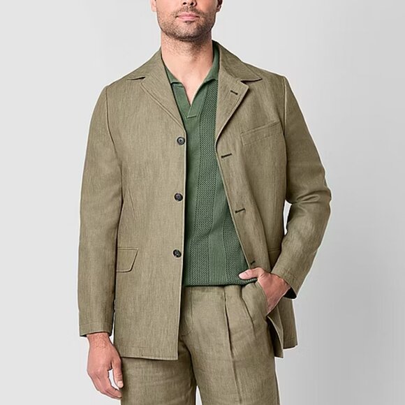 Stafford Mens Regular Fit Big and Tall Suit Jacket - Olive Sz 54 REG 925269